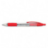 PERGAMY Stylo à bille rétractable avec grip confort pointe moyenne encre Rouge corps plastique