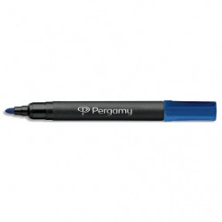 PERGAMY Marqueur permanent pointe ogive corps plastique encre Bleue à base d'alcool