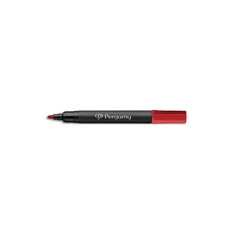 PERGAMY Marqueur permanent pointe ogive corps plastique encre Rouge à base d'alcool