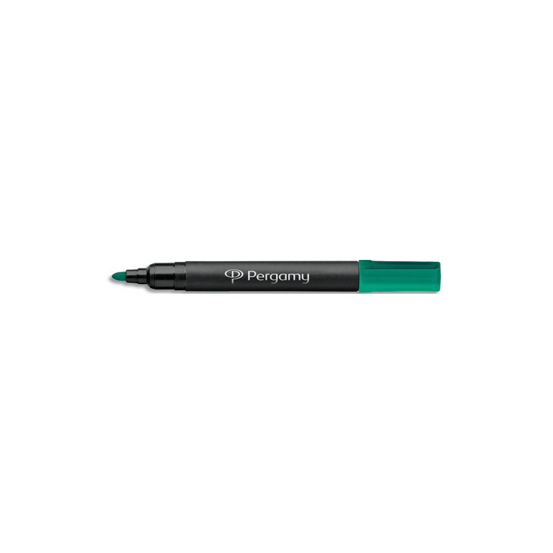 PERGAMY Marqueur permanent pointe ogive corps plastique encre Verte à base d'alcool