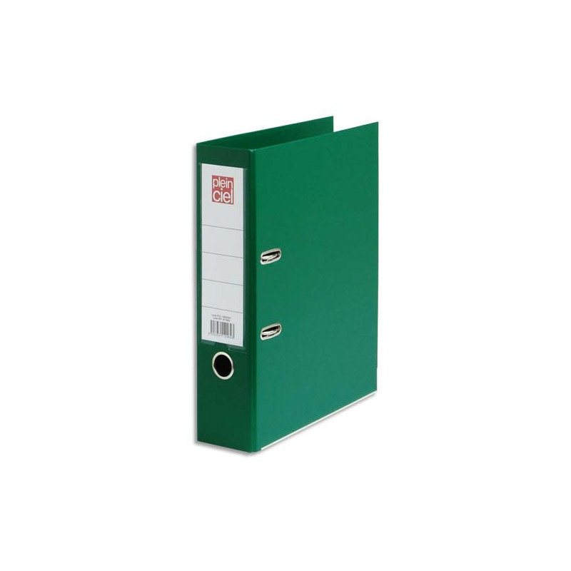 PLEIN CIEL Classeur à levier en polypropylène intérieur/extérieur. Dos 8 cm.Format A4. Coloris Vert foncé