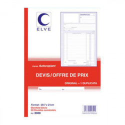 ELVE Carnet Devis - A4 - 50...