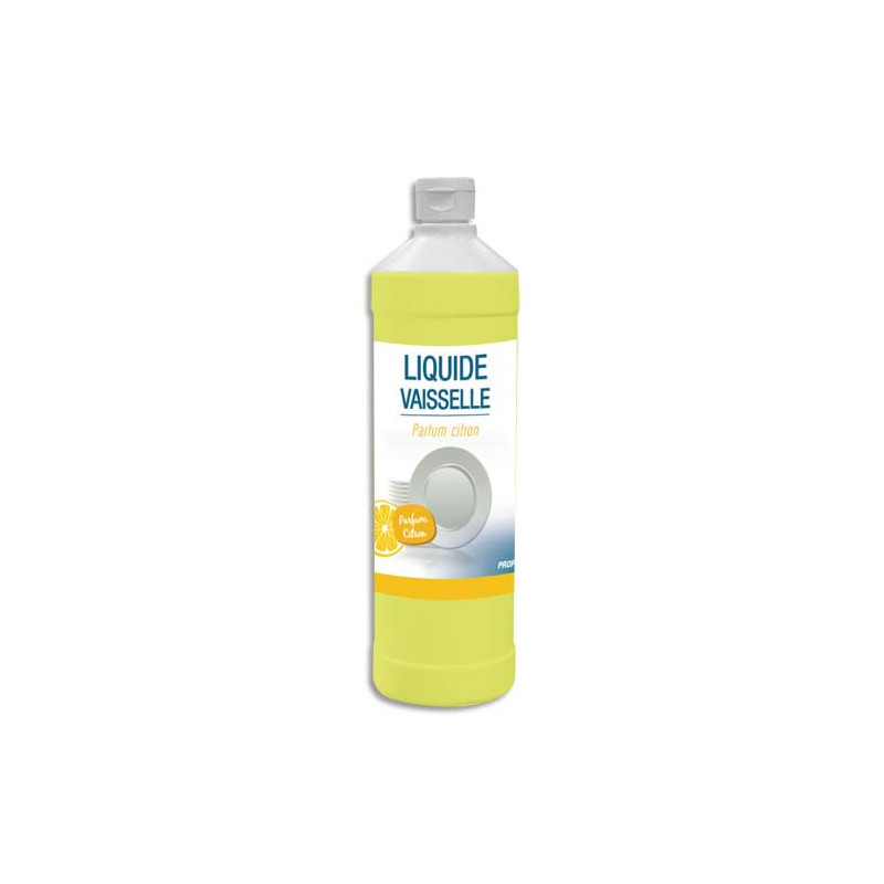 Flacon d'1 Litre Liquide vaisselle concentré 14% matière active, Ph neutre, parfum citron