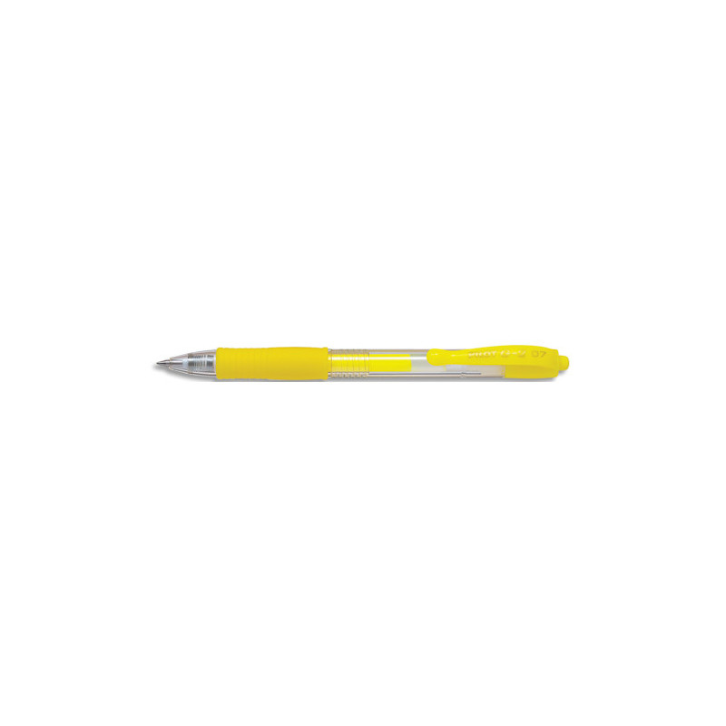 PILOT Stylo roller encre gel G-2. Pointe moyenne 07 RT. Couleur Jaune néon