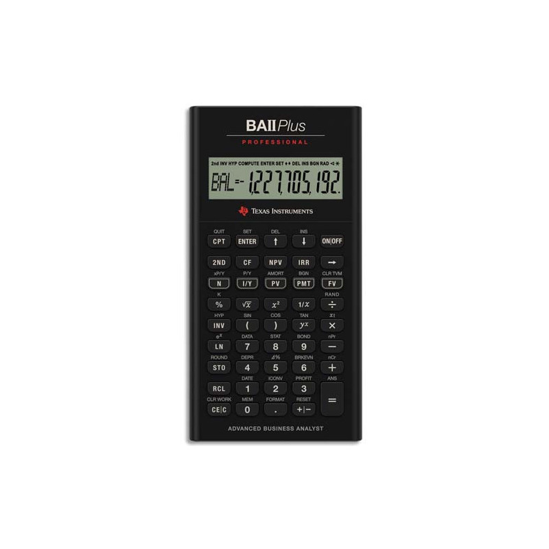 TEXAS INSTRUMENTS Calculatrice financière BA II Plus Pro IIBAPRO/TBL/4E6/B