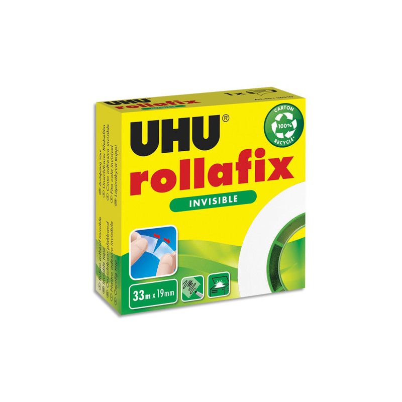 UHU Recharge rouleau adhésif Rollafix invisible 33m x 19mm