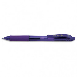 PENTEL Roller encre gel rétractable Energel X, Pointe 0,7 mm, Violet. Corps translucide