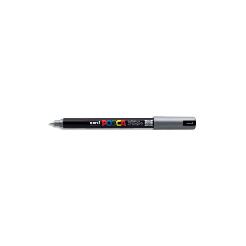 UNI POSCA Marqueur peinture. Pointe ultra fine de 0,7mm (PC1MR). Couleur Argent