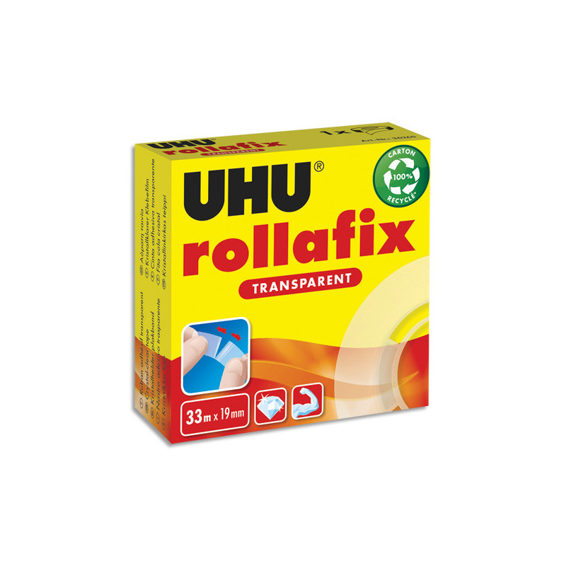 UHU Recharge rouleau adhésif Rollafix transparent 33mx19mm