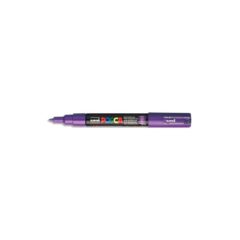 UNI POSCA Marqueur peinture. Pointe extra fine de 0,7 à 1 mm (PC1MC). Couleur violet