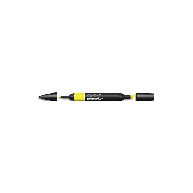 WINSOR & NEWTON Feutre double pointe PROMARKER. Une pointe fine et une pointe large. Couleur Jaune