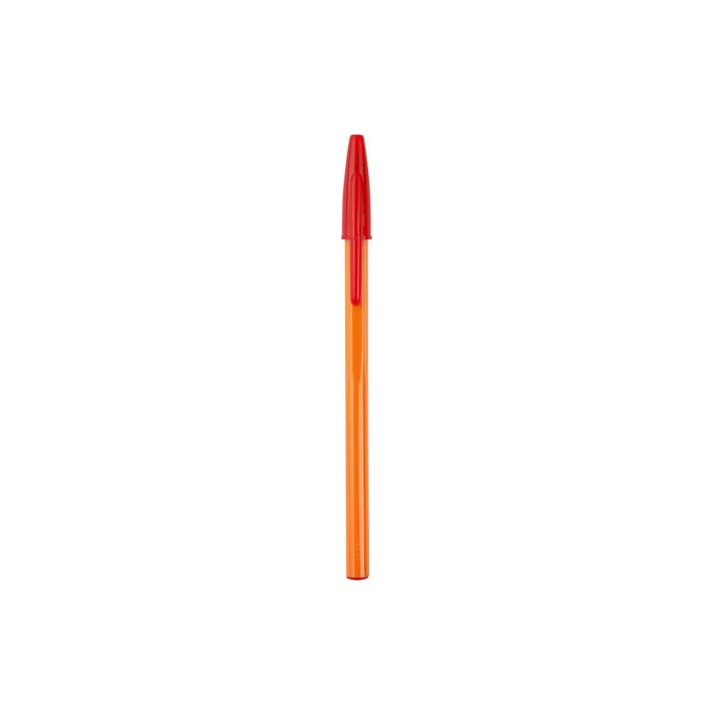 1ER Stylo à bille Orange. Pointe 1.0. Encre Rouge.