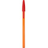 1ER Stylo à bille Orange. Pointe 1.0. Encre Rouge.