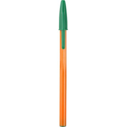 1ER Stylo à bille Orange. Pointe 1.0. Encre Verte.