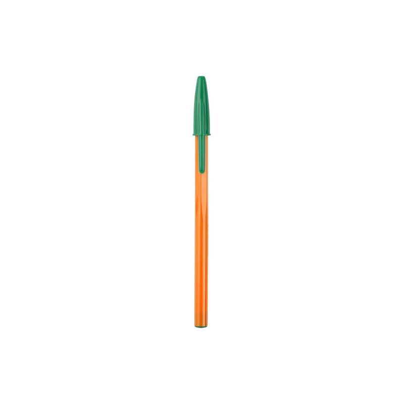 1ER Stylo à bille Orange. Pointe 1.0. Encre Verte.