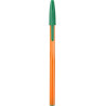 1ER Stylo à bille Orange. Pointe 1.0. Encre Verte.