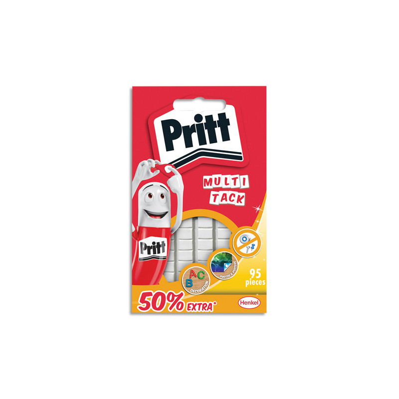 PRITT Etui de 55 pastilles adhésives blanches + 50% gratuit. Repositionnable