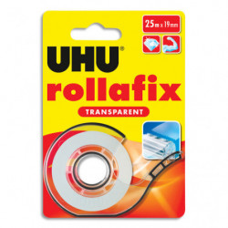 UHU Ruban adhésif sur dévidoir Rollafix transparent 25m x 19mm + recharge