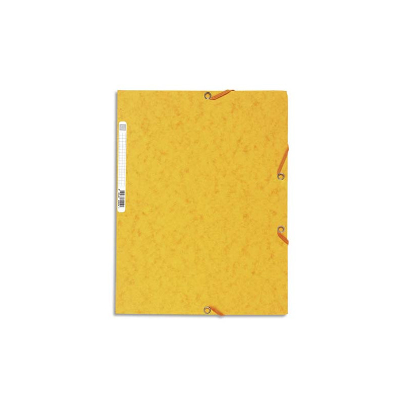 EXACOMPTA Chemise 3 rabats et élastique, en carte lustrée 5/10e, 400gr. Format 24x32cm. Coloris Jaune.
