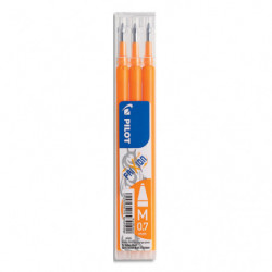 PILOT Set de 3 recharges pour roller FriXion Ball 07. Pointe moyenne 0,7 mm. Encre Orange Abricot