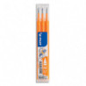 PILOT Set de 3 recharges pour roller FriXion Ball 07. Pointe moyenne 0,7 mm. Encre Orange Abricot