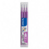 PILOT Set de 3 recharges pour roller FriXion Ball 07. Pointe moyenne 0,7 mm. Encre Mauve