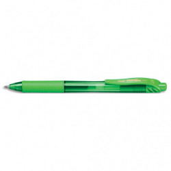 PENTEL Roller encre gel rétractable Energel X, Pointe 0,7 mm, Vert clair. Corps translucide