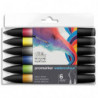 WINSOR & NEWTON Set de 6 Promarker aquarellable - Tons basiques assortis