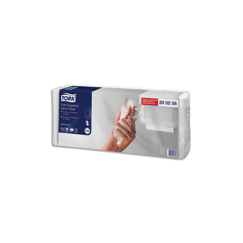 TORK Colis de 5 Paquets de 250 Essuie-mains advanced 2 plis en V motif Ft 23 x 24,8 cm pour TORK H3