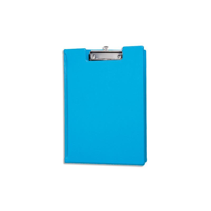 MAUL Porte-bloc à rabat A4 en PVC avec pince métal. Pochette intérieure/porte-stylo. Coloris bleu