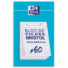 OXFORD Bloc de 60 feuilles BRISTOL OXFORD perforées 12,5 x 20 cm 210g 5x5 Blanc