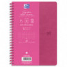 OXFORD Carnet SIGNATURE format A5 couverture souple à spirale 160 pages quadrillées 5x5. Coloris fuchsia