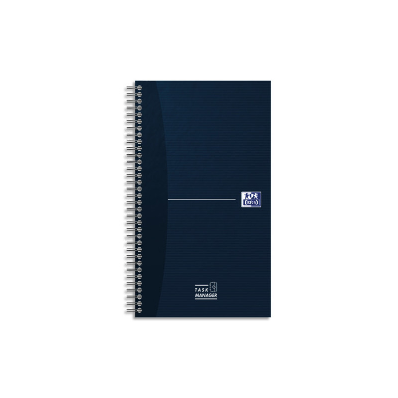 OXFORD Cahier TASK MANAGER spirale, couverture carte 230 pages spécifiques 14,1x24,6cm. Coloris bleu