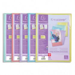 EXACOMPTA Protège-documents personnalisable PP KREACOVER 40 vues. Coloris assortis pastel