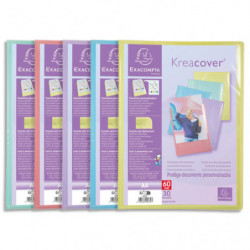 EXACOMPTA Protège-documents personnalisable PP KREACOVER 60 vues. Coloris assortis pastel