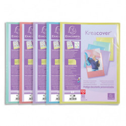 EXACOMPTA Protège-documents personnalisable PP KREACOVER 100 vues. Coloris assortis pastel