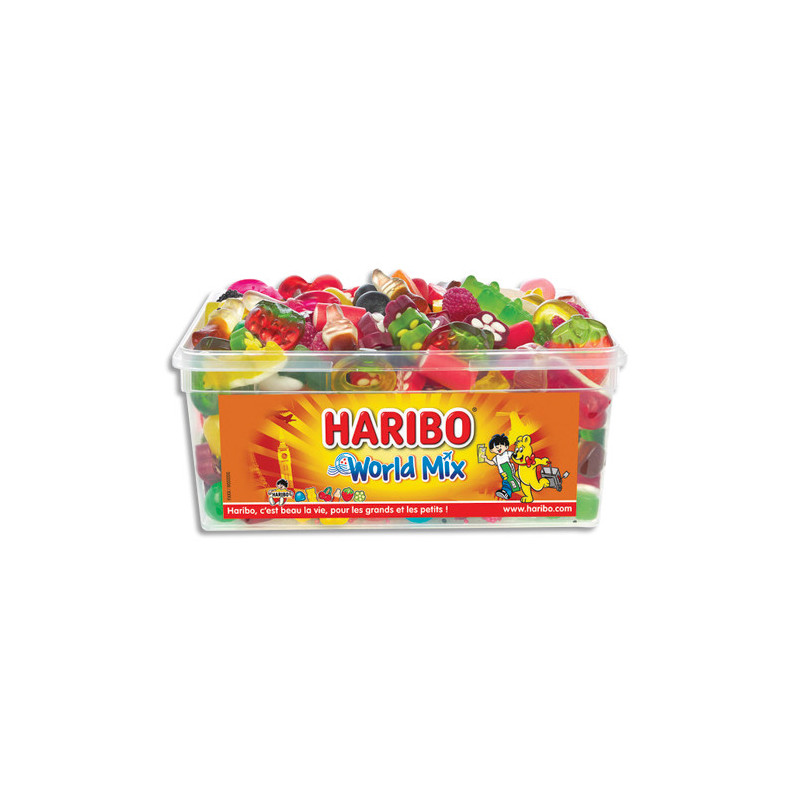 HARIBO Boïte de 900g WORLD MIX assortiment de bonbons