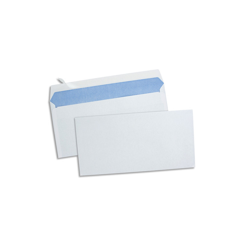 GPV Boîte de 500 enveloppes vélin Blanc 80g DL 110x220mm auto-adhésives