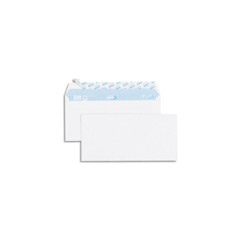 GPV Boîte de 500 enveloppes vélin Blanc 80g DL 110x220mm auto-adhésives