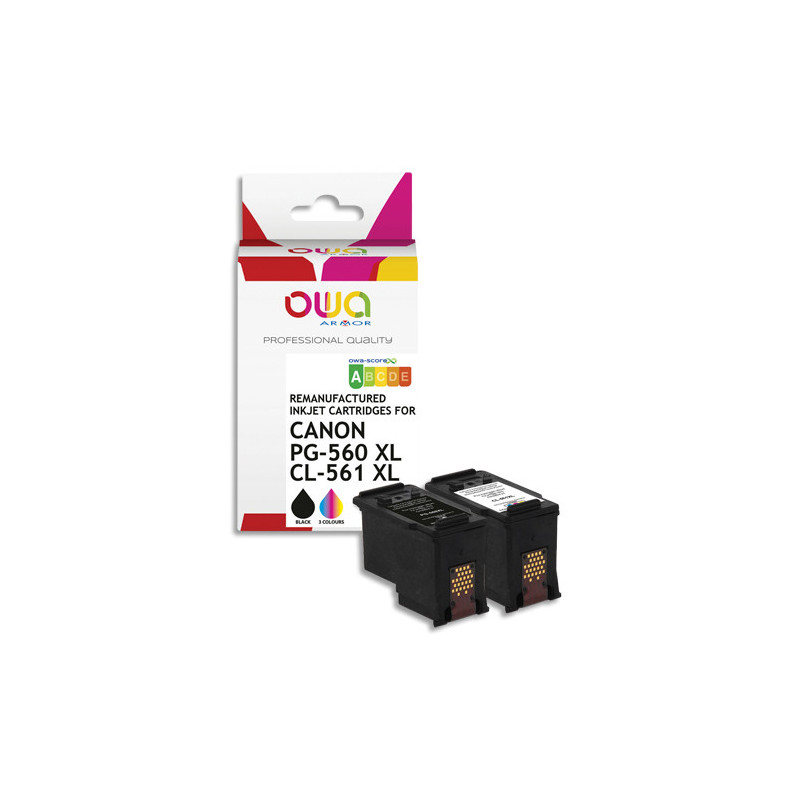 OWA Pack de 2 cartouches compatibles jet d'encre CANON PG-560/561 XL K10606OW