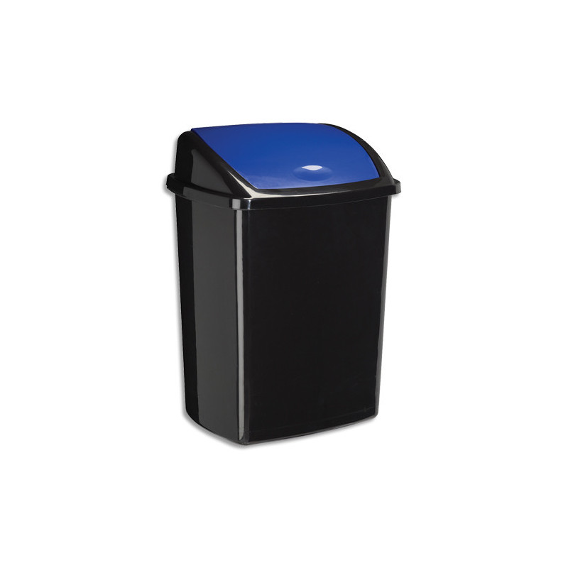 CEP Poubelle à couvercle basculant bleu 50 litres, en polypropylène recyclable L40,5 x H68,5 x P31 cm