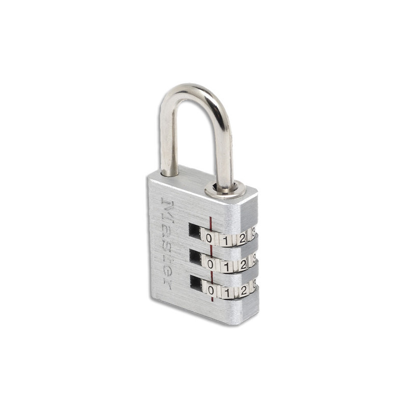 MASTER LOCK Cadenas en aluminium largeur de 30 mm avec combinaison programmable. Sous blister