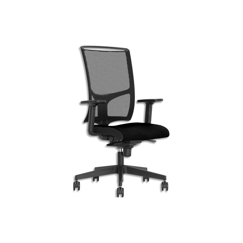 NOWY STYL Siège Vosto mécanisme synchrone FS. Dossier résille polyester noir. Tissu assise non feu noir.