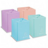 EXACOMPTA Pot crayons AQUAREL carton 4 cmpts Dim (lxhxp):8,5x11x8,5 cm Ass pastel Bleu Corail Mauve Vert