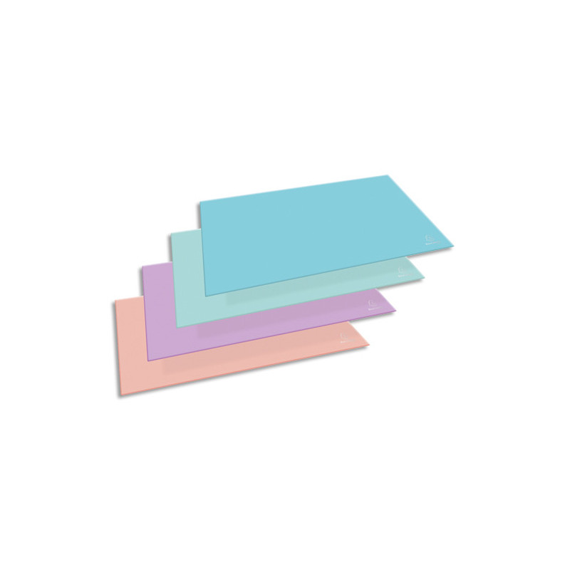 EXACOMPTA Sous-main AQUAREL en carton. Dim (lxp) : 57,5x37,5 cm. Assortis pastel : Bleu Corail Mauve Vert