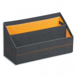 RHODIA Trieur à courrier Rhodiarama en simili cuir italien, 2 cmpts. Dim (lxhxp) : 25x14x10 cm. Titane