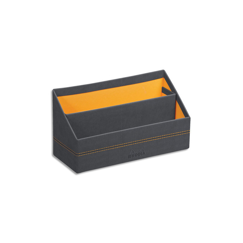 RHODIA Trieur à courrier Rhodiarama en simili cuir italien, 2 cmpts. Dim (lxhxp) : 25x14x10 cm. Titane