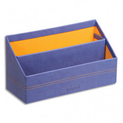 RHODIA Trieur à courrier Rhodiarama en simili cuir italien, 2 cmpts. Dim (lxhxp) : 25x14x10 cm. Saphir