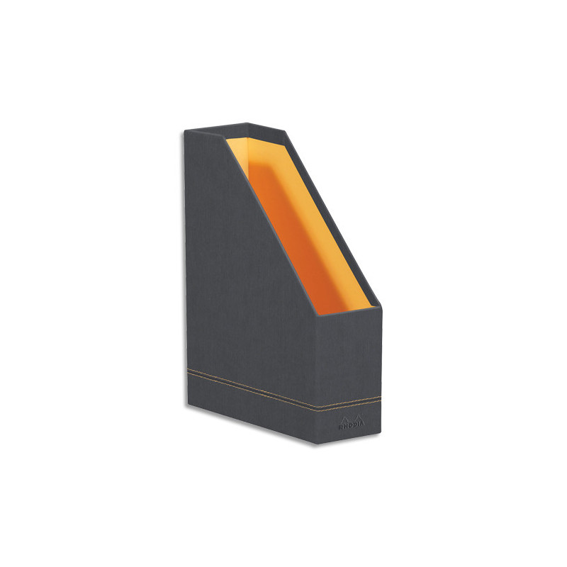 RHODIA Porte-revues Rhodiarama en simili cuir italien. Dim (hxp) : 31x25 cm. Dos 10 cm. Titane