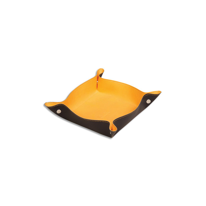RHODIA Vide-poche réversible Rhodiarama simili cuir italien 4 aimants Dim (lxhxp) : 12x4,5x12 cm. O/Black